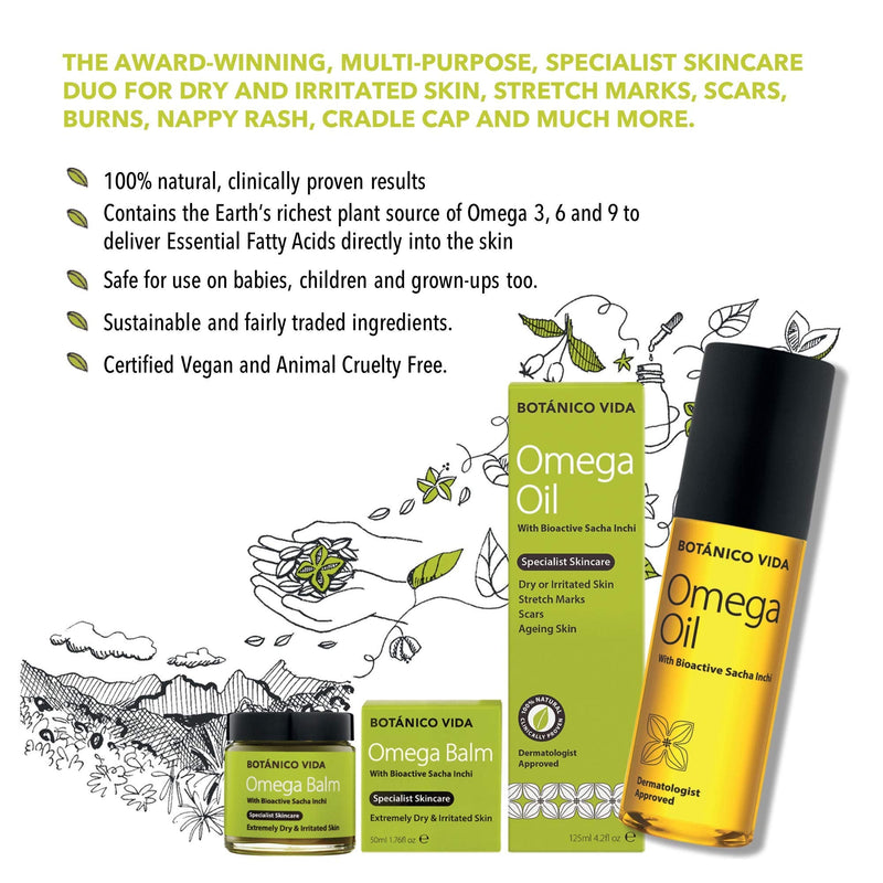 Botanico Vida Omega Oil. The 100% Natural Body Oil for Stretch Marks, Scars, Dry Skin. Clinically Proven Skincare, 125ml - BeesActive Australia