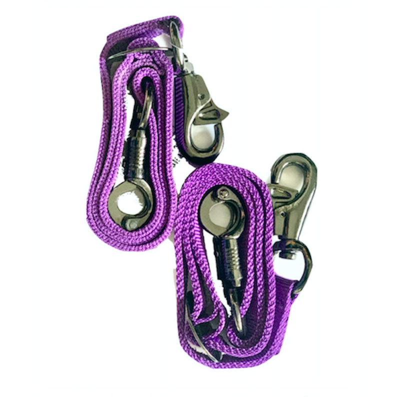 Majestic Ally Pack of 2, Double Thick Trailer Tie for Horse Haulage, Cross tie with Adjustable Buckle, Panic Snap and Bull Snap – 1 Inch by 36 Inch Purple - BeesActive Australia