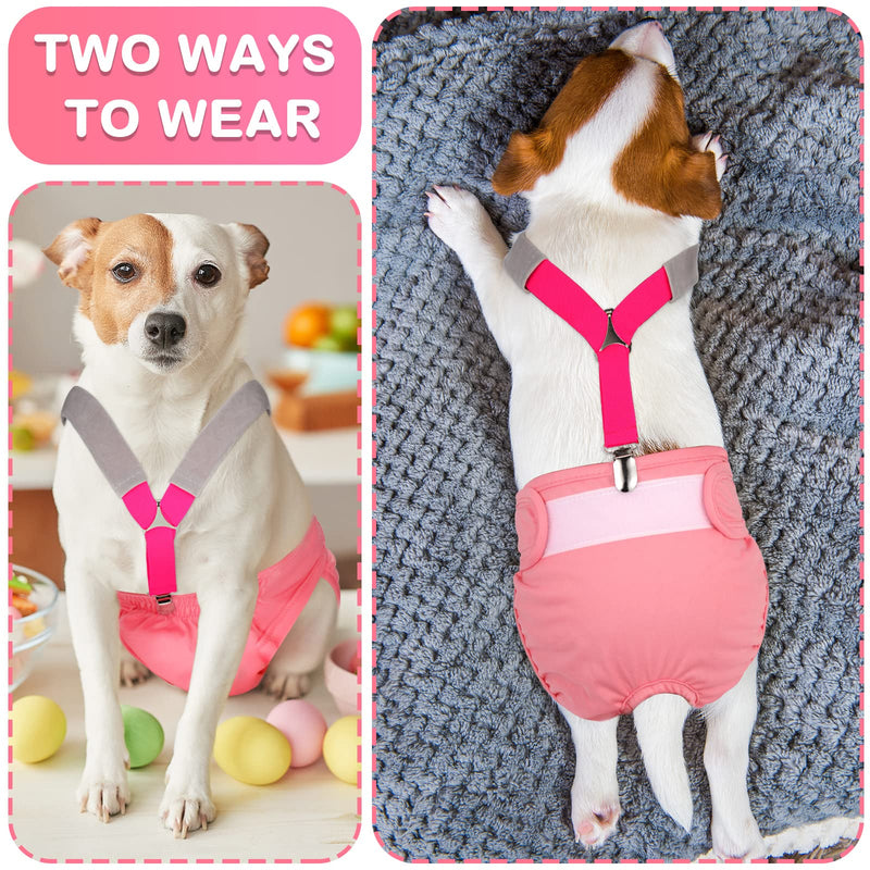 2 Pieces Dog Diaper Suspenders Belly Bands Canine Harness Keep Diaper on Your Dog for Small Medium and Large Dogs Black, Pink - BeesActive Australia