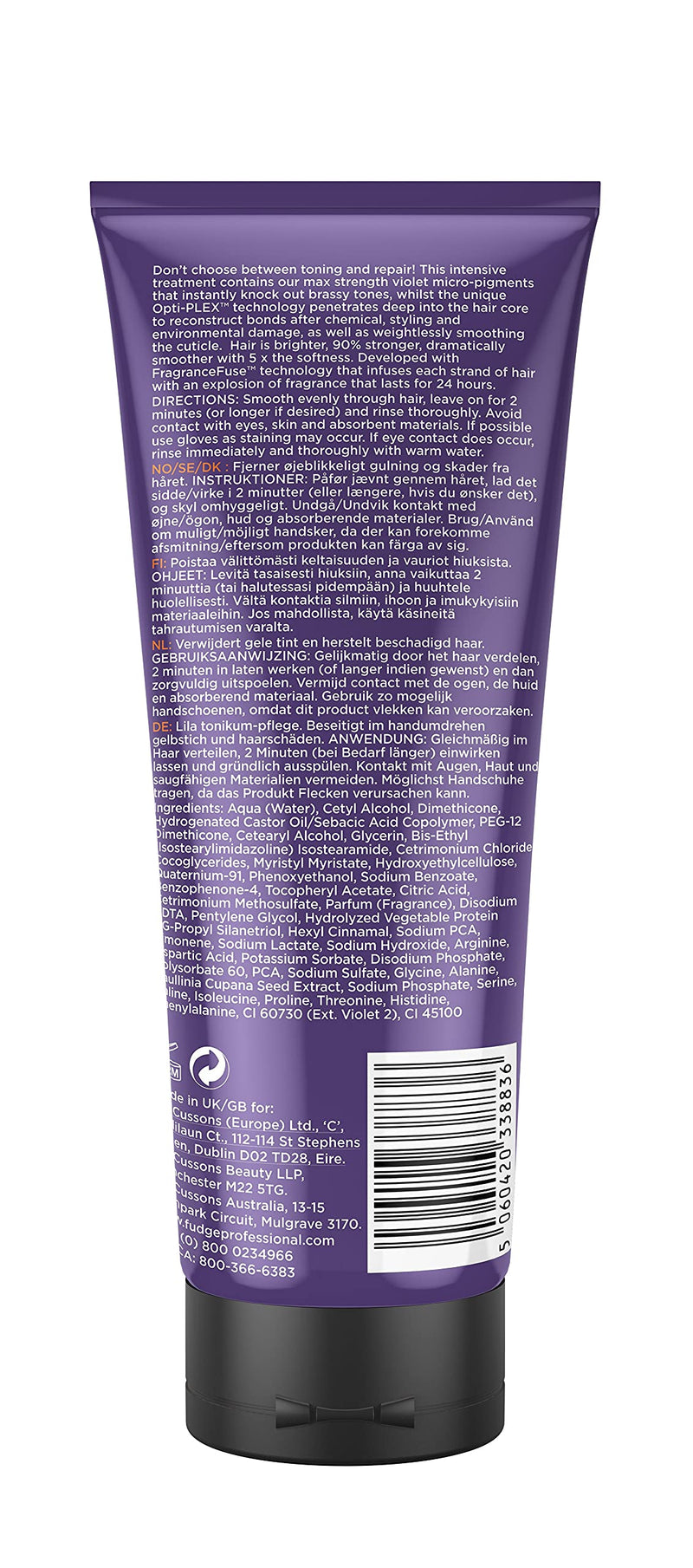 Unknown pz cussons (uk) limited Fudge Professional Clean Blonde Damage Rewind Treatment, 200 ml, Purple - BeesActive Australia