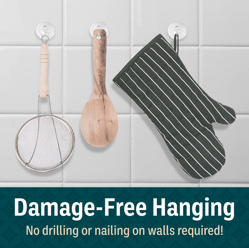 Suction Cup Hooks Wall Hooks for Hanging All Purpose Hook Wall Hangers Without Nails Heavy Duty Wall Hooks-Made in USA (3 lbs/ 6 Pack) 3 lbs* 6 Pack - BeesActive Australia