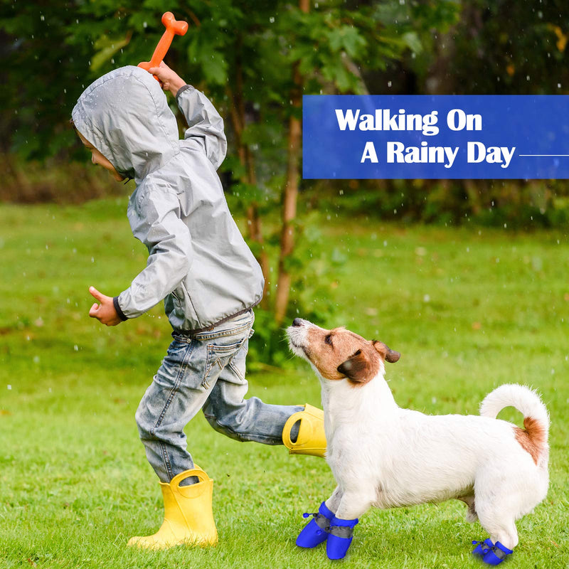 4 Sets Waterproof Dog Shoes Rain Snow Dog Booties Breathable Paw Protector Anti-Slip Dog Sock Shoes Soft Soled Dog Boots with Adjustable Drawstring L: 1.64 x 1.4in (LW) - BeesActive Australia