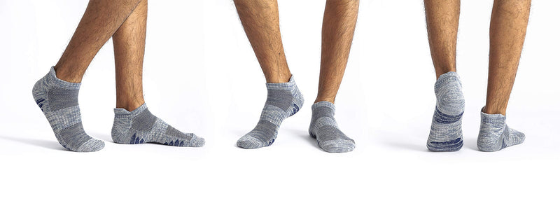 u&i Men's Performance Cushion Cotton Low Cut Ankle Athletic Socks (6-Pack/12-Pack) 8-12 Grey - BeesActive Australia