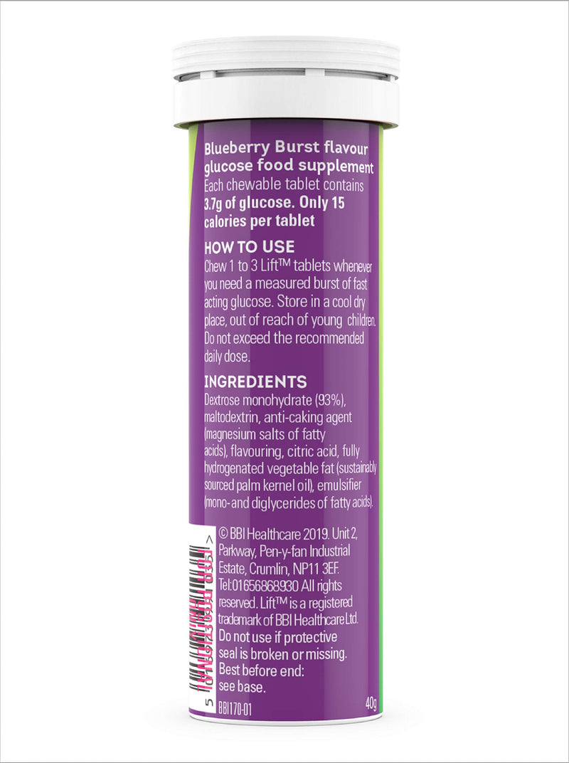 Lift | Fast-Acting Glucose Chewable Energy Tablets | Mixed Berry | 6 Pack of 10-Tablet Tubes - BeesActive Australia