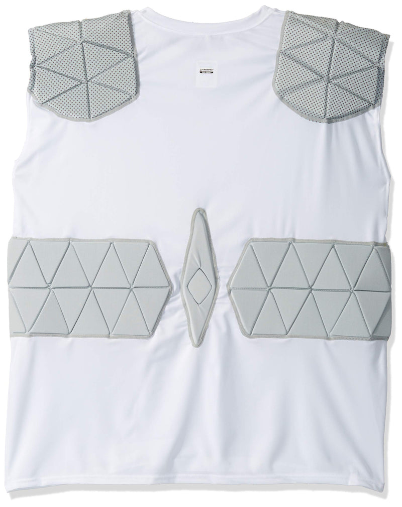 CHAMPRO Adult Dri-Gear Padded Shirt White , Grey Inset Medium - BeesActive Australia