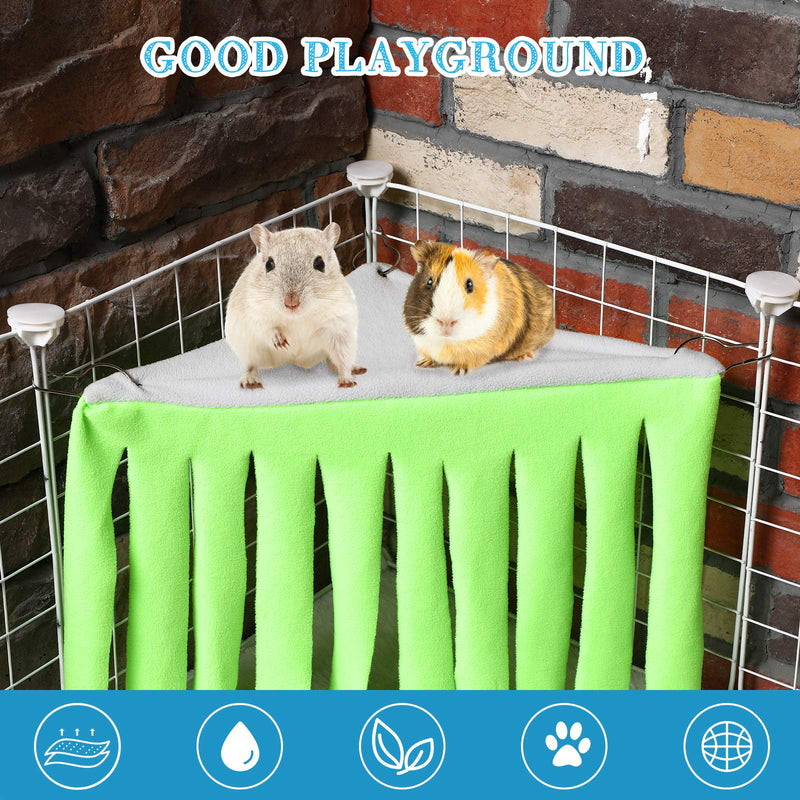 2 Pieces Guinea Pig Hideout Small Animal Corner Fleece Hideaway Cute Ferret Hammock and Sleeping Bed for Ferrets Chinchillas Small Pets Grey with Blue, Grey with Green, Patternless - BeesActive Australia