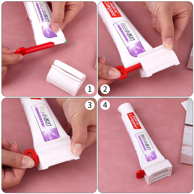 3pcs-Rolling Tube Toothpaste Squeezer Toothpaste Seat Holder Stand for Bathroom Accessories(Mix Color) Mix Color - BeesActive Australia