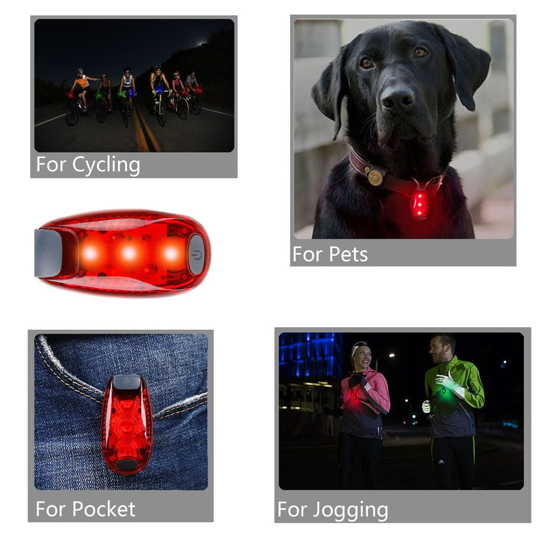 STURME LED Safety Light Strobe Lights for Daytime Running Walking Bicycle Bike Kids Child Woman Dog Pet Runner Best Flashing Warning Clip on Small Reflective Set Flash Walk Night High Visibility Blue Green Redx2 - BeesActive Australia