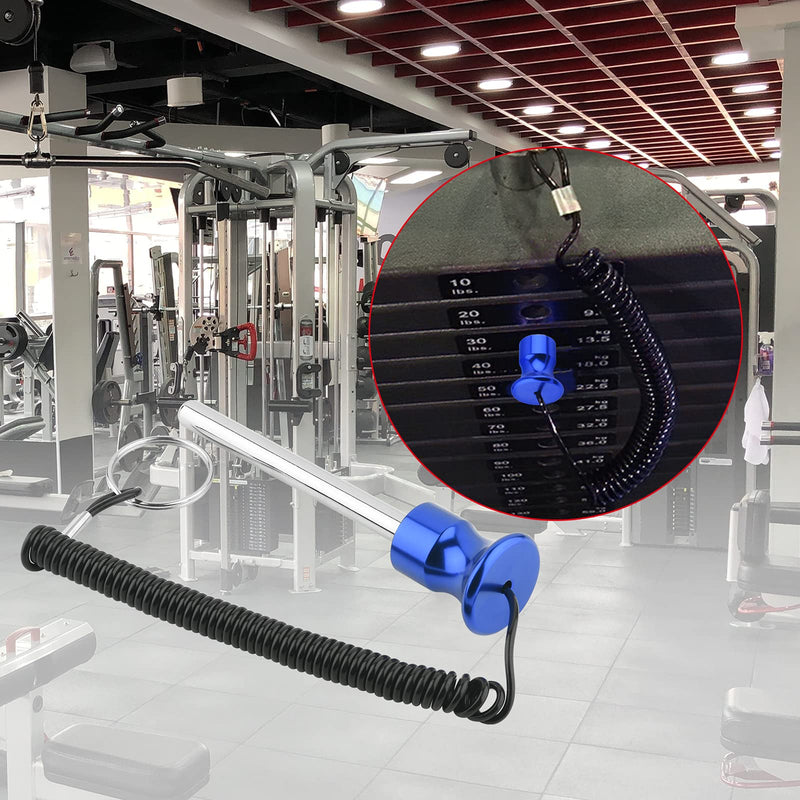 Cosmos Gym Weight Stack Pin Universal Magnetic Replacement Selector Lock Pin Detent Hitch Pin, Tensile 3/8" Dia & 4" Locking Space, for Gym Equipment Machine Weight Plate, Blue Knob with Laynard - BeesActive Australia