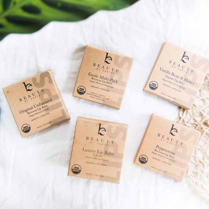 Organic Lip Balm Peppermint - 4 Pack of Natural Lip Balm, Lip Moisturizer, Lip Treatment for Dry Lips, Lip Care Gifts for Women or Men, Lip Repair, Organic Chapstick for Soft Lips - BeesActive Australia
