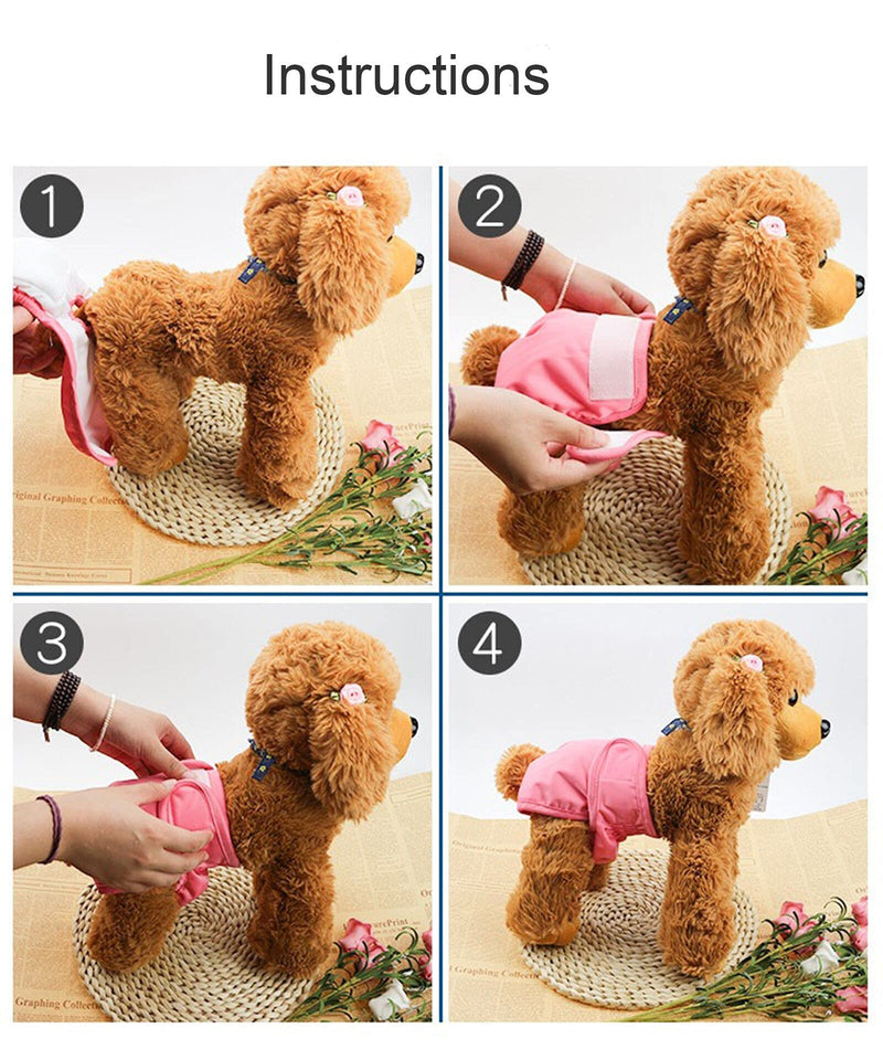 Cilkus Washable Dog Diapers Female for Small Dogs(3 Pack) of Durable Doggie Diapers, Premium Female Dog Diapers L (19"-27")Waist - BeesActive Australia