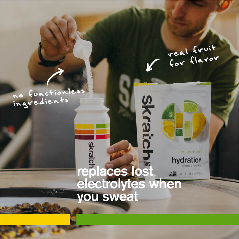 Skratch Labs Hydration Powder | Sport Drink Mix | Electrolytes Powder for Exercise, Endurance, and Performance | Lemon + Lime | 20 Servings | Non-GMO, Vegan, Kosher 20 Servings (Pack of 1) - BeesActive Australia