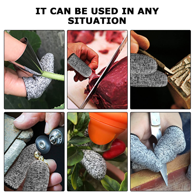 TSHAOUN 40 Pcs Finger Cots Finger Protectors, Anti Cutting Finger Cover Reusable Anti-Slip Finger Sleeve, Cut Resistant Protection for Garden, Kitchen, Work, Sculpture,Agricultural Affairs (Grey) Grey - BeesActive Australia