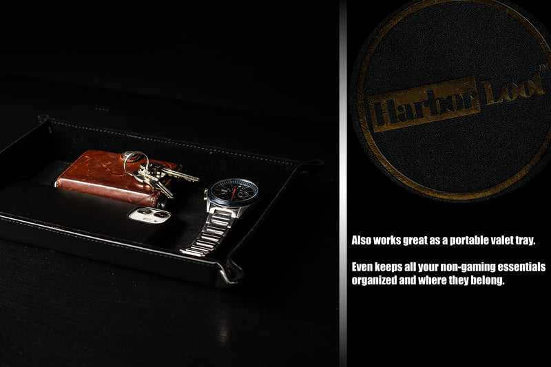 Harbor Loot Brand Black Dice Tray - Perfectly Sized at 8.5 x 11.25 Inches Unsnapped and 6.5 x 9.5 Snapped - Designed by Gamers - Packs Flat, Protects Your Table, and Keeps Dice Where They Belong - BeesActive Australia