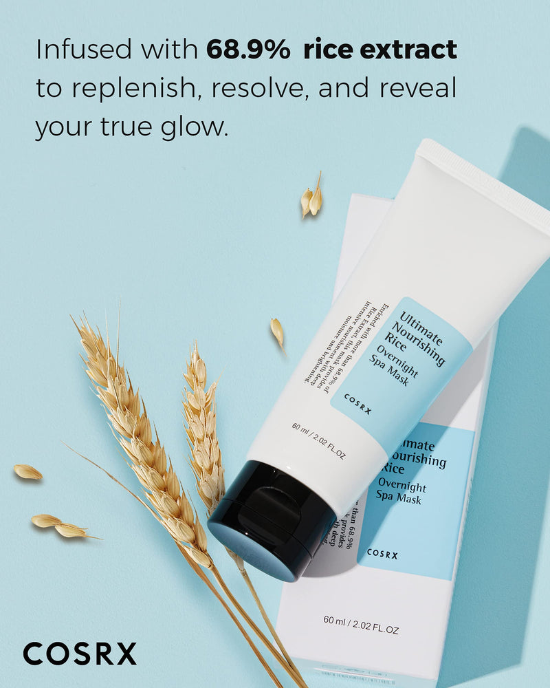 COSRX Ultimate Nourishing Rice Overnight Spa Mask, 60ml | Facial Moisturizer with Rice Extract and Niacinamide | Leave-on Face Mask | Korean Skincare - BeesActive Australia