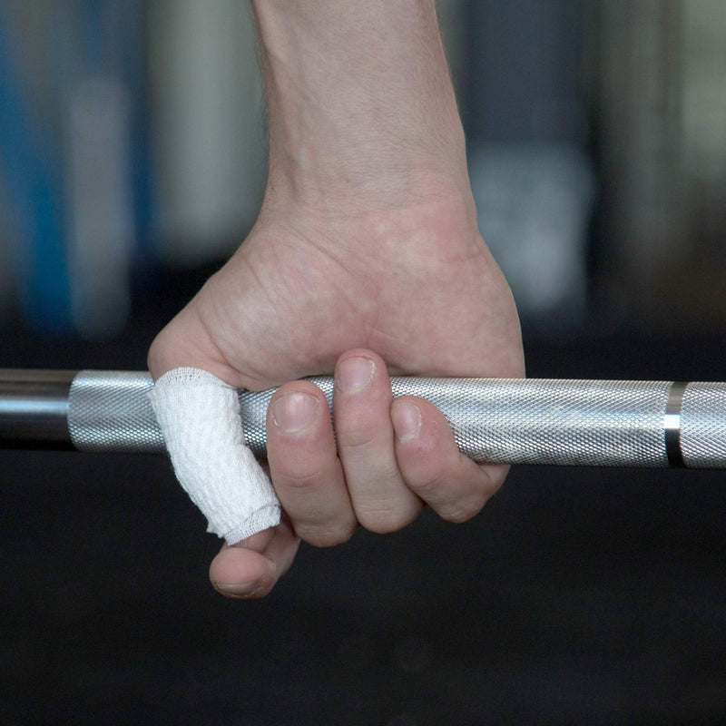 Oly Grip: Weightlifting Thumb Hook Grip Cotton Tear Stretch Tape (6 Rolls) - Weight Lifting - Crossfit - Gymnastics - Keep Fingers and Hands Safe During Workout White - BeesActive Australia