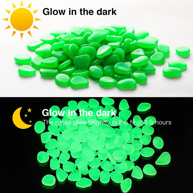NA Glow in The Dark Rocks,100 pcs Blue Glow in The Dark Garden Pebbles for Outdoor Decor,Glowing Water for Fish Tank Gravel,for Backyard Walkway,Paths or Driveways (Green) - BeesActive Australia