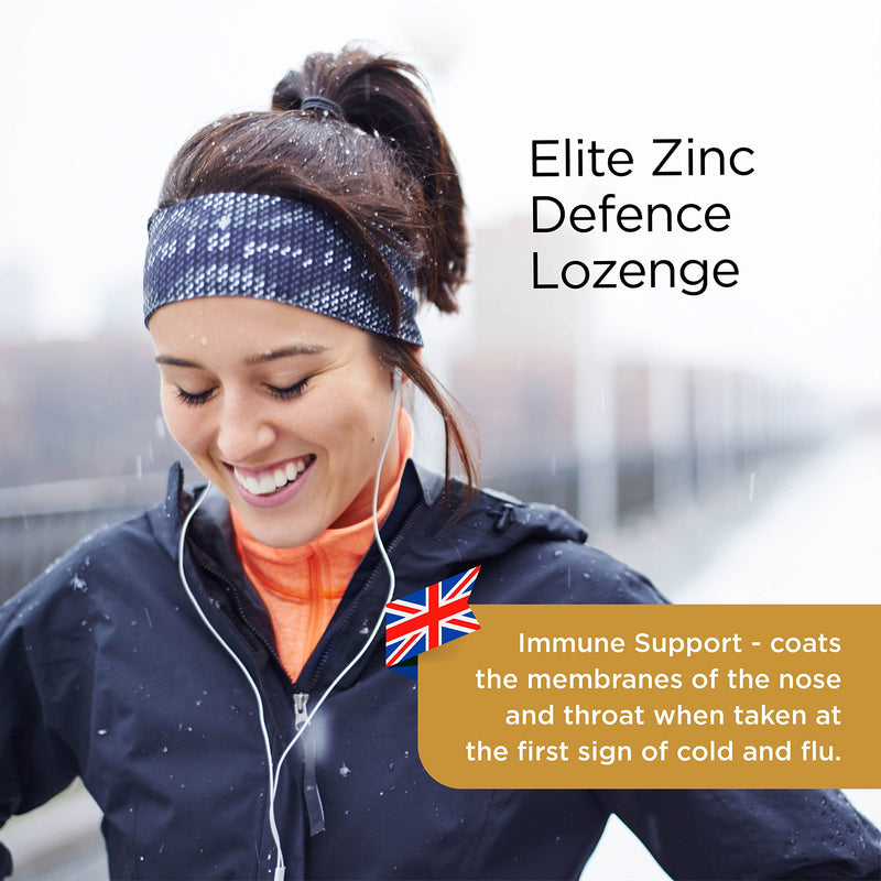 Healthspan Elite Zinc Defence Lozenges 34mg (45 Lozenges) | Providing 34mg Zinc Acetate | Immune Support | Cold & Flu | All Blacks Official Partner | Peppermint | Informed Sport Accredited | Vegan - BeesActive Australia
