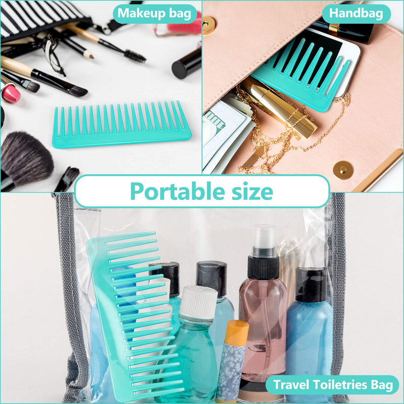 Large Hair Detangling Comb, Wide Tooth for Curly, Wet Dry Hair, No Handle Comb Styling Shampoo Comb (White, Cyan) White, Cyan - BeesActive Australia