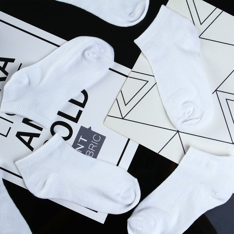 Cooraby 15 Pack Kids' Half Cushion Low Cut Athletic Ankle Socks Boys Girls Ankle Socks White 8-10 Years - BeesActive Australia