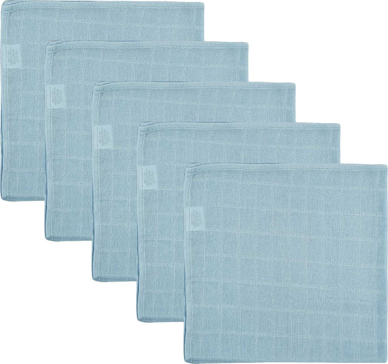 (6 X Blue) Premium Quality Baby Muslin Squares 100% Cotton, 72cm X 72cm, Supersoft, Made in EU - BeesActive Australia