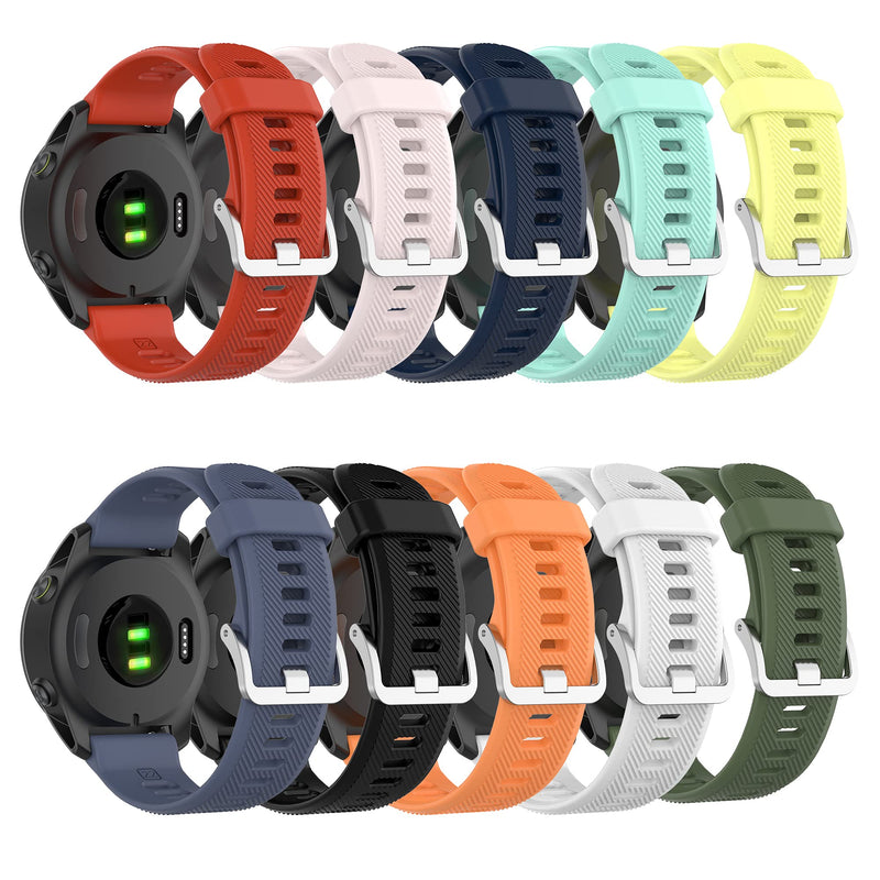 FitTurn Soft Colorful Silicone Watch Band Straps Compatible with Garmin Forerunner 945 LTE /935/745/Fenix 5plus/ Fenix 6/ Fenix 6 Pro/Approach S60 22mm Quick Release Replacement Bands (FourColors-A) FourColors-A - BeesActive Australia