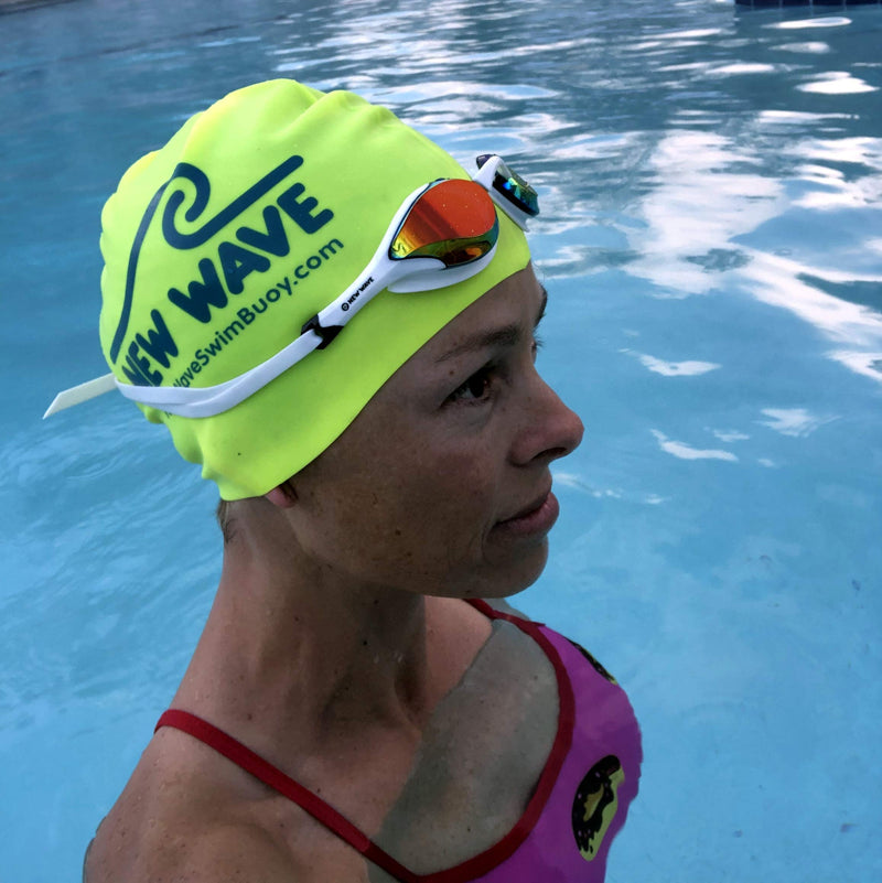 [AUSTRALIA] - New Wave Fusion Swim Goggles with Protective Storage Case - Open Water Swimming Goggles for Triathlon Racing - UV Protection, Anti-Fog and Mirror Coating to Reduce Glare Molten Pearl = Revo Lens in White Frame 