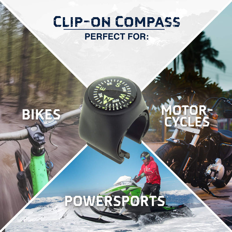 Sun Company Clip-On Compass for Bikes | Handlebar Compass for Bicycle, Motorcycle, ATV, or Snowmobile - BeesActive Australia