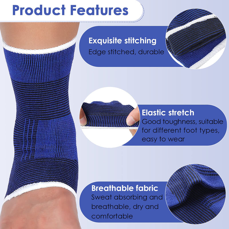 4 Pieces/ 2 Pair Kids Ankle Support Compression Kid Ankle Brace Elastic Kids Compression Socks Knitted Ankle Support Brace Ankle Sleeve for Jogging Running Walking Fitness (10-15 Years, Dark Blue) 10-15 Years - BeesActive Australia