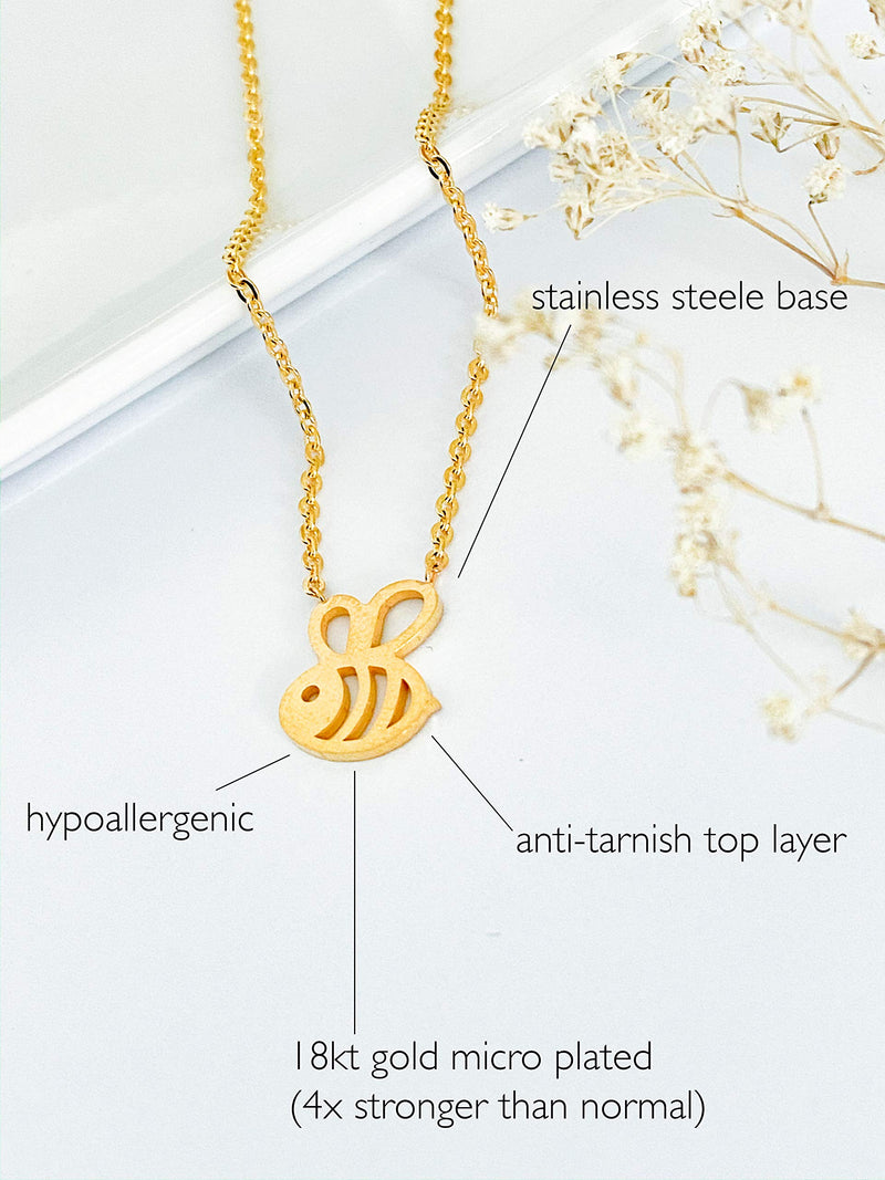 Altitude Boutique Bumble Bee Necklace, Honey Bee Hive Necklace for Women (Silver, Gold) - BeesActive Australia