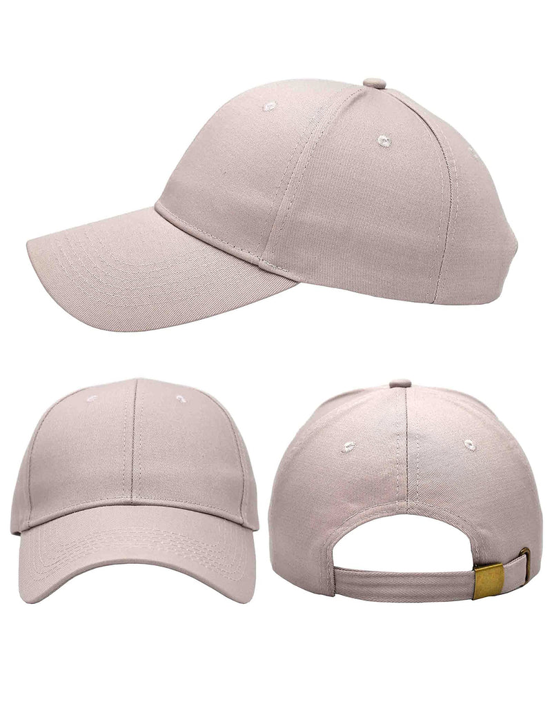 AOSMI 3 Pack Mens Plain Cotton Strapback Baseball Hat Adjustable,One Size Fits Most Low Profile Blank Team Ball Cap Black Grey Khaki - BeesActive Australia