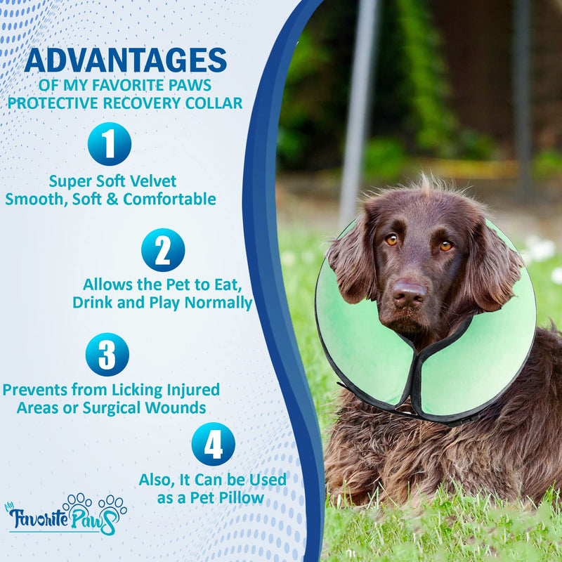 My Favorite Paws Soft Dog Cone, Dog Inflatable Recovery Collar with Adjustable Strap, Quick-Fill Air Valve, and Washable, Removable Cushion Cover for Spay, Neuter, Injuries, or Pet Grooming Medium - BeesActive Australia