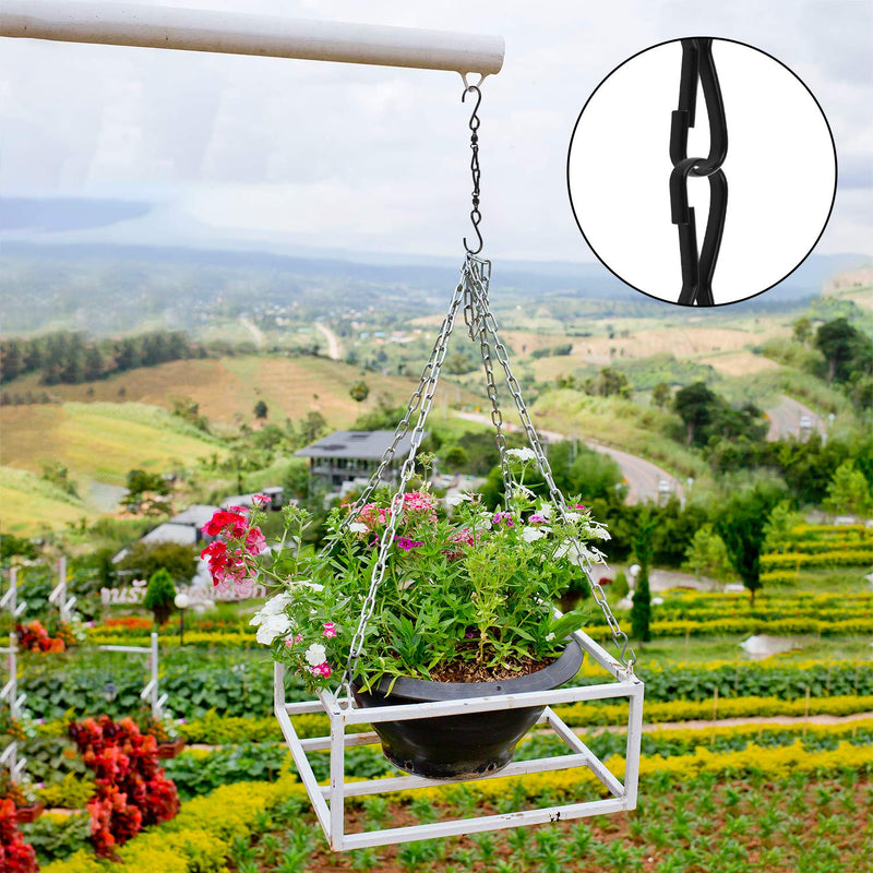 KUUQA 12 Pack Swivel Hooks Clips Wind Spinner S Hook Clips Hanging Wind Chimes Crystal Twisters Party Supplies (Black) - BeesActive Australia