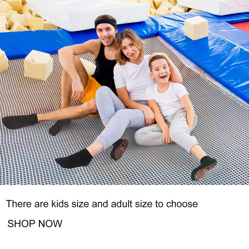 [AUSTRALIA] - Kids Anti-Skid Socks Trampoline Children's Slide Gripper Socks For Teenagers Black*2+navy Blue*2 6-9 years old Kids Size 