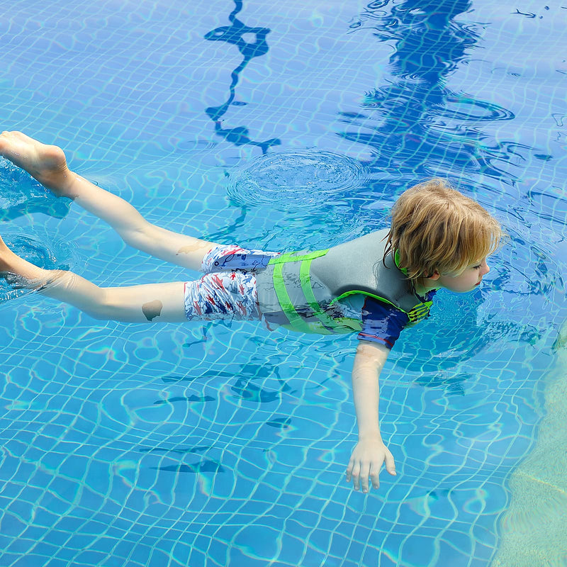 Zeraty Kids Swim Vest Life Jacket Flotation Swimming Aid for Toddlers with Adjustable Safety Strap Age 1-9 Years/22-50Lbs Blue M(Age Recommend 4-6 Years) - BeesActive Australia
