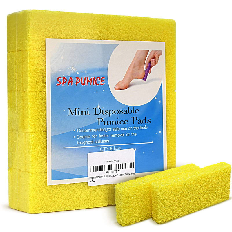 SALVMARY Disposable Pumice Stone for Feet Hard Skin Callus Remover Foot Scrubber Yellow 40 Pcs - BeesActive Australia