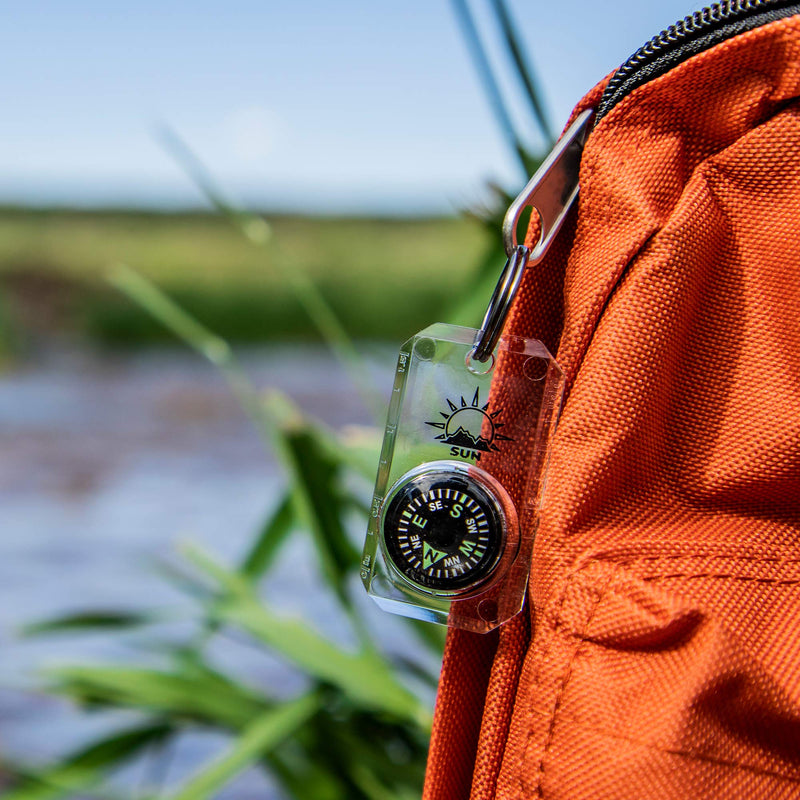 MiniComp - Zipperpull Mini Compass with Split Ring | Easy-to-Read Compass for Jacket, Parka, or Pack - BeesActive Australia