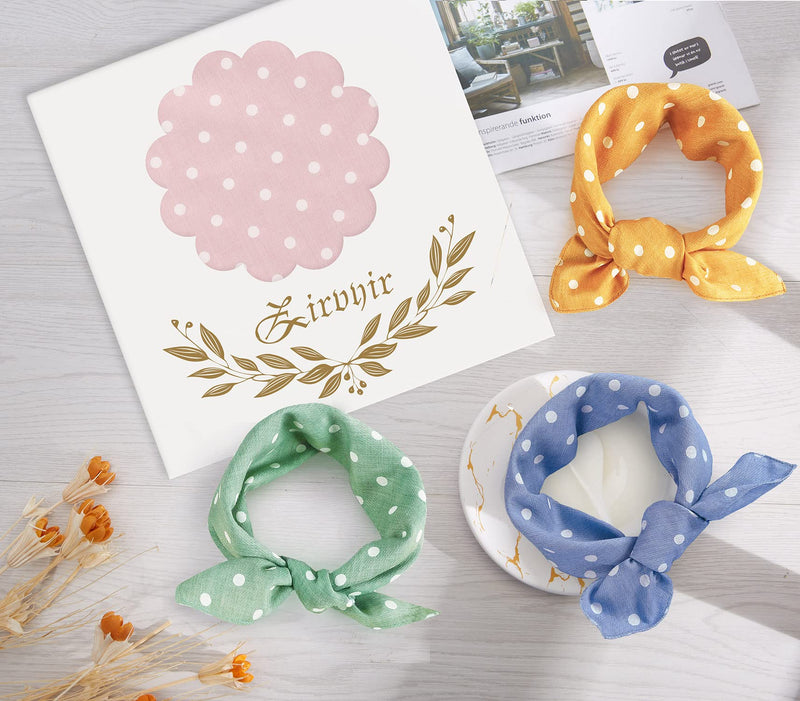 4PCS Dog Bandanas Fall Cute Soft Cotton Puppy Cat Scarfs Washable Daily Handkerchief Pink Green Blue Khaki Comfortable Gifts, Adjustable Accessories for Small Medium Large Girl Boy Pup Pet Polka Dot - BeesActive Australia