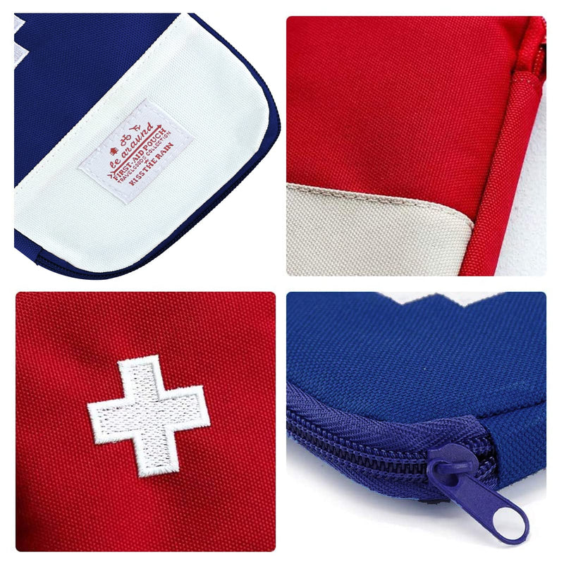 Travel Mini First Aid Pouch, Portable Mini First Aid Kit Storage Bag for Medicine Boxes WishLotus Medical Kits Empty Bag for Sports Camping Hiking Outdoor Activities Emergency (Red),6.5x5.1x0.6in Red - BeesActive Australia