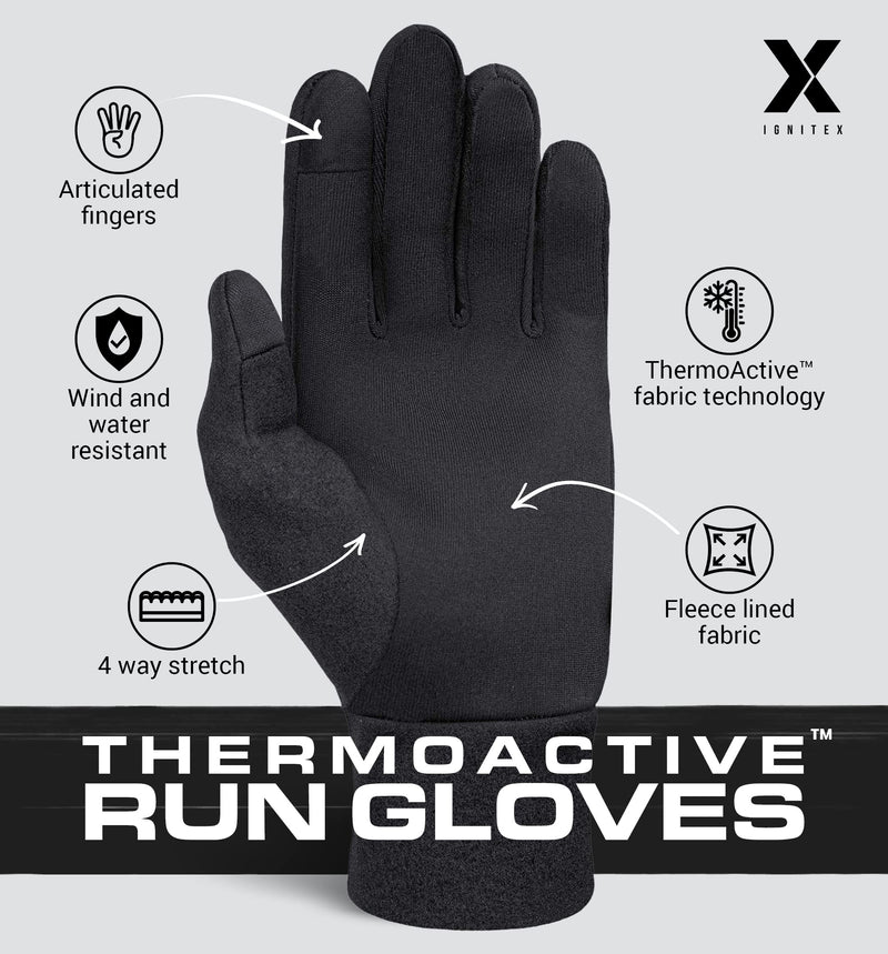 Running Glove Liners - Thermal Winter Gloves for Men & Women - Thin & Lightweight Cold Weather Gloves for Cycling & Driving Medium-Large - BeesActive Australia