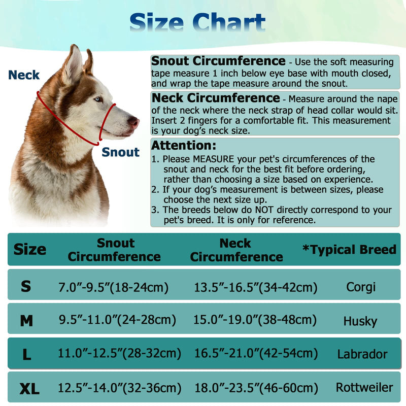 Dog Head Collar, No Pull Stylish Head Halter for Heavy Pullers, Gentle Dog Face Harness Stops Pet Pulling and Choking on Walks for Medium Large Aggressive Dogs L Fuorescent Green - BeesActive Australia