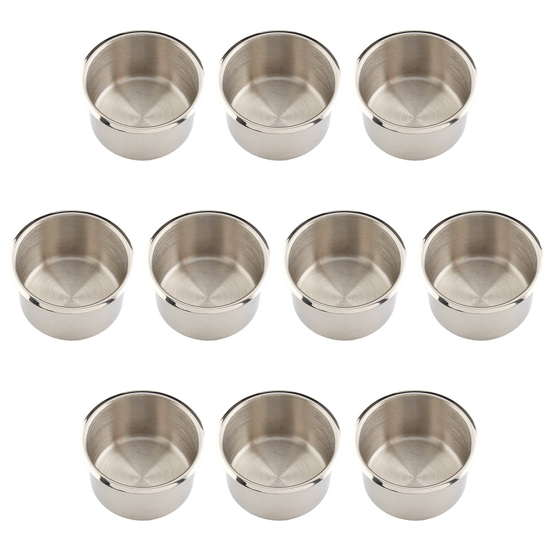 Brybelly Single Stainless Steel Cup Holder, Jumbo - Silver Drop-in Anti-Spill Storage Solution or Replacement Item for Poker Table, Work Desk, Car, Custom Build & DIY Projects - BeesActive Australia