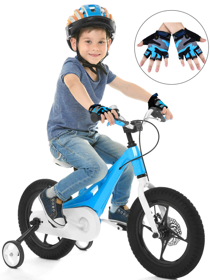 3 Pairs Kids Half Finger Gloves Sport Gloves Non-Slip Gel Gloves for Children Cycling Riding Biking 10 - 15 Years - BeesActive Australia