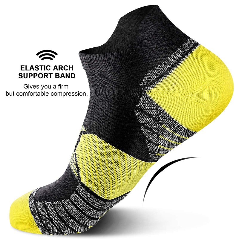 PAPLUS Compression Running Socks Women (6 Pairs), Ankle Athletic Socks Low Cut with Arch Support Mix of Colors(6 Pairs) Small-Medium - BeesActive Australia