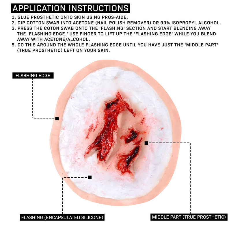 Forensic FX Deep Infection + Synthetic Pus Pre-Colored Silicone Prosthetic Appliance, Special Effects Makeup for Halloween and Theater Colored Prosthetic - BeesActive Australia