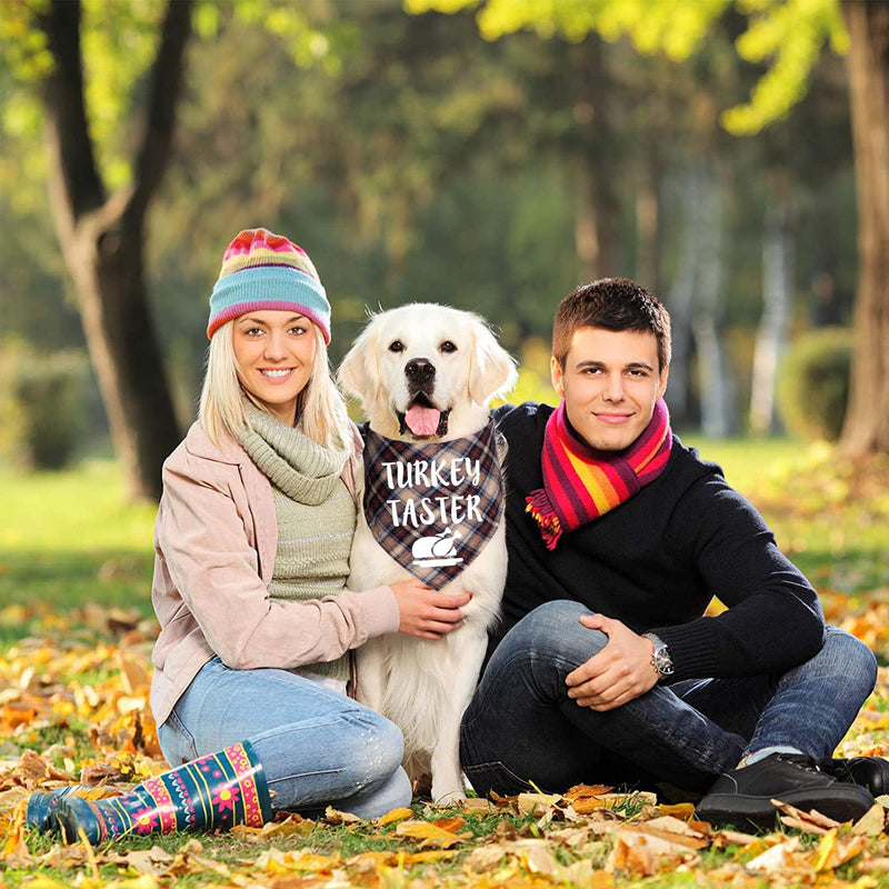 STMK Thanksgiving Day Dog Bandanas, 4 Pack Holiday Fall Plaid Dog Bandanas Scarf for Holiday Fall Thanksgiving Day Dog Puppy Costume - BeesActive Australia