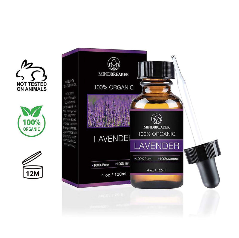 Lavender Essential Oil, Mindbreaker 100% Pure Organic Therapeutic Grade Essential Oil, Get Better Sleep, Aromatherapy, Anti-inflammatory, Relieves Headaches (4 oz) 4.06 Fl Oz (Pack of 1) - BeesActive Australia