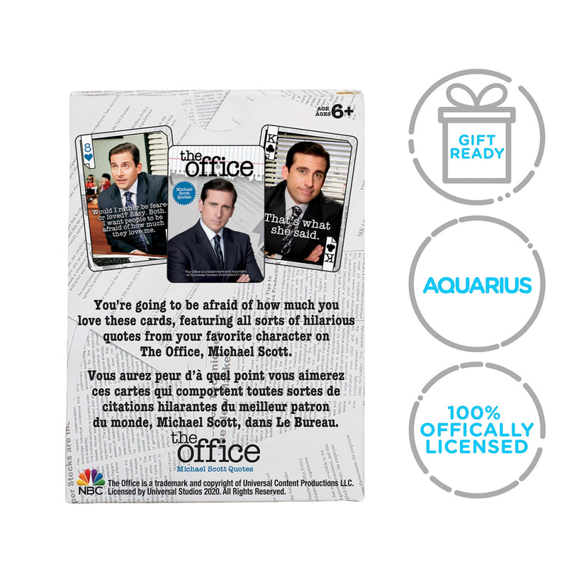 AQUARIUS The Office Michael Quotes Playing Cards - Michael Themed Deck of Cards for Your Favorite Card Games - Officially Licensed The Office Merchandise & Collectibles - BeesActive Australia