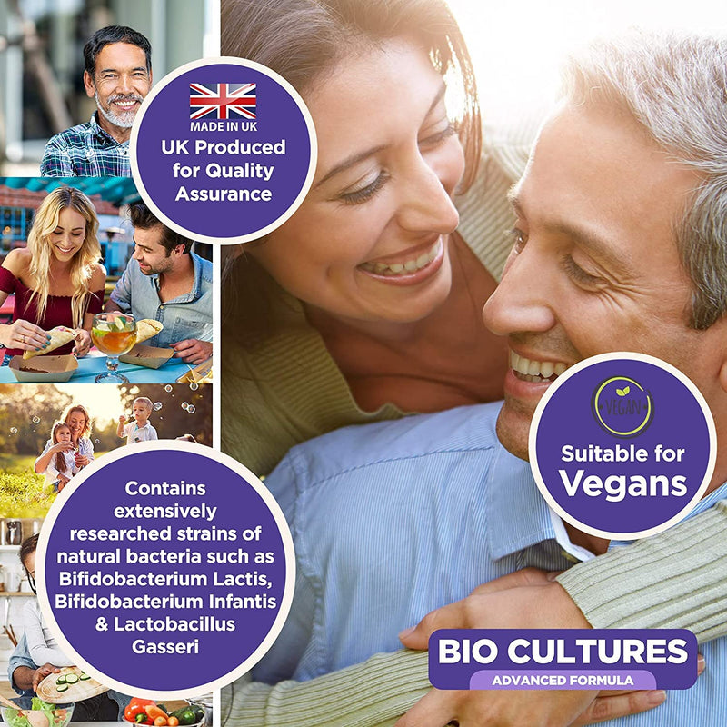 Bio Cultures Complex Probiotics 100 Billion CFU with Prebiotics, 180 Vegan Caps � Lactobacillus Plantarum & Saccharomyces Boulardii Probiotic - 6 Month Supply, Probiotics for Women, Packaging May Vary - BeesActive Australia