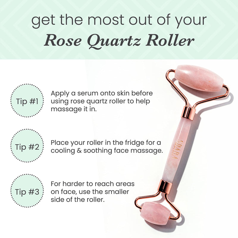 Sdara Skincare Face Roller - Rose Quartz Relaxing Massager - Facial Tool Alternative to Jade Roller Rose Quartz Roller - BeesActive Australia